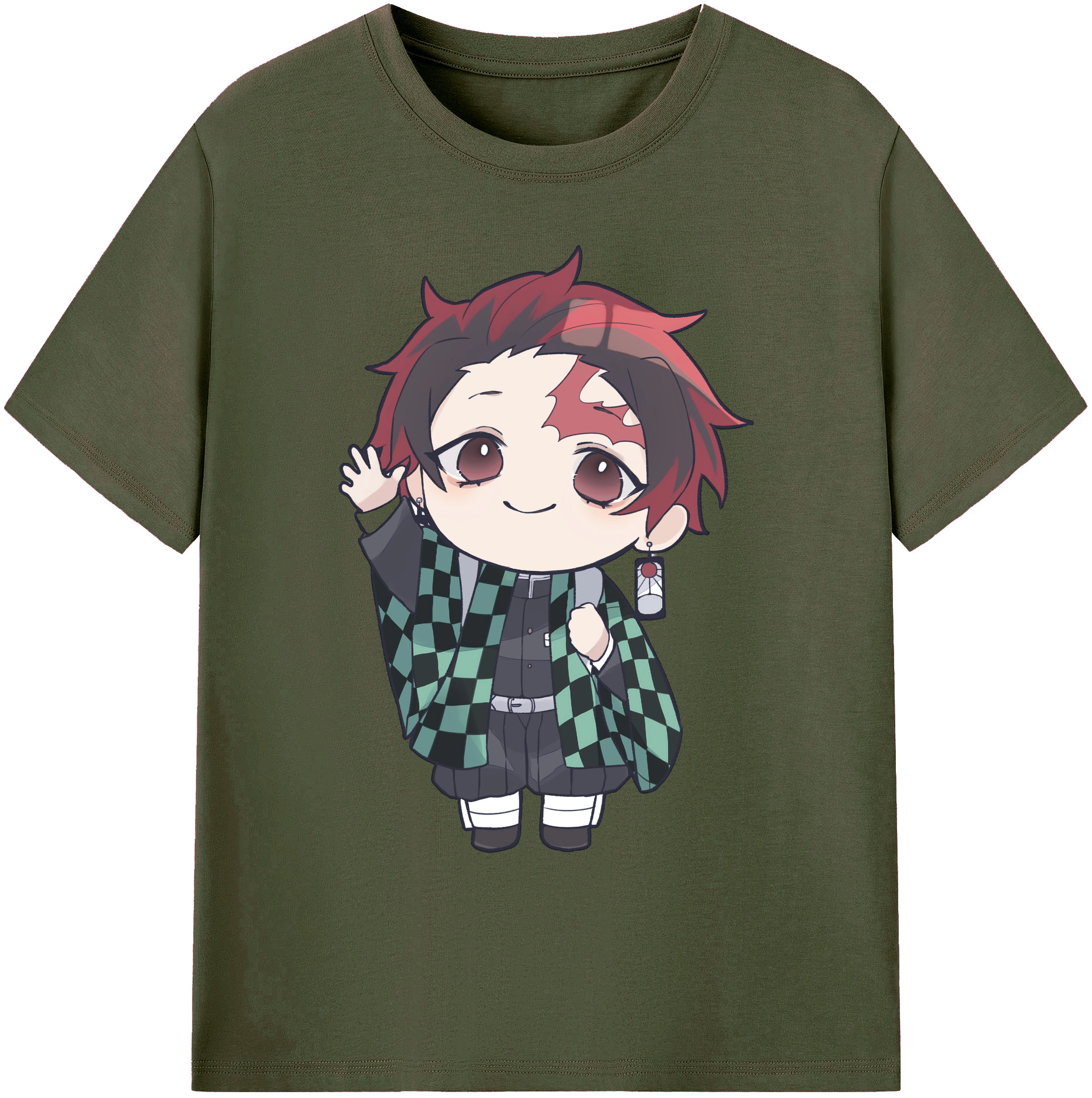 （画像用） 鬼滅の刃 竈門 炭治郎／かまど たんじろう Kamado Tanjirou 綿100％ メンズ半袖Tシャツ｜肌触りやわらか＆通気性